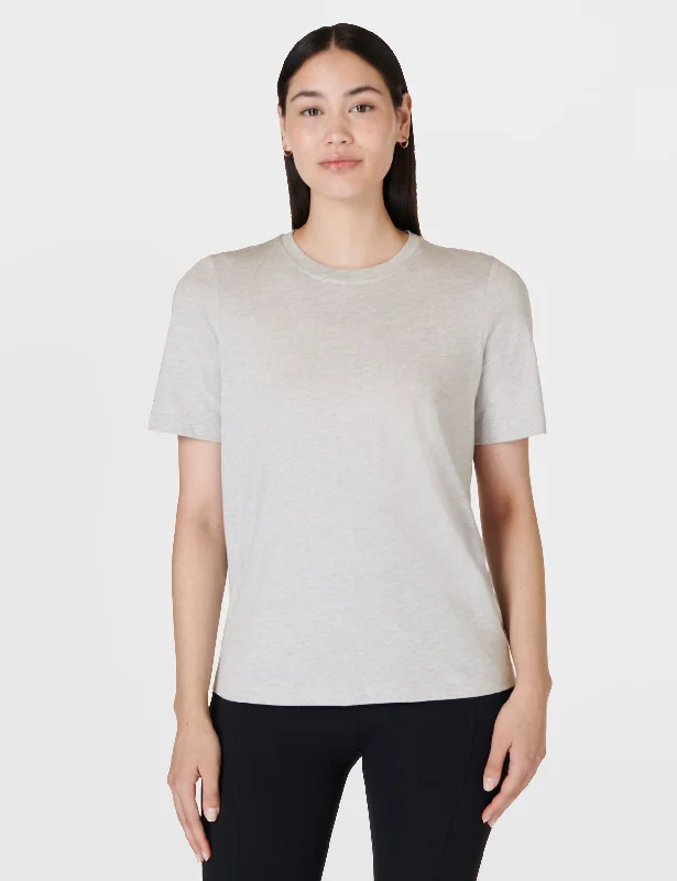 Essential Crew Neck T-Shirt - Light Grey Marl