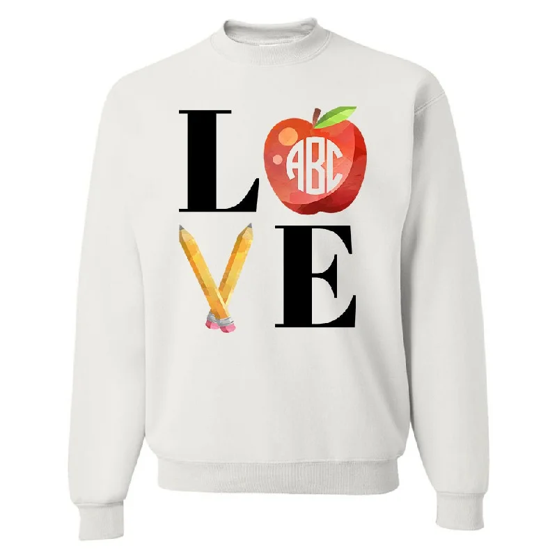 Monogrammed 'Teacher Love' Crewneck Sweatshirt