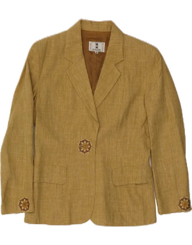 OLIVER BY VALENTINO Womens 1 Button Blazer Jacket IT 44 Medium Khaki