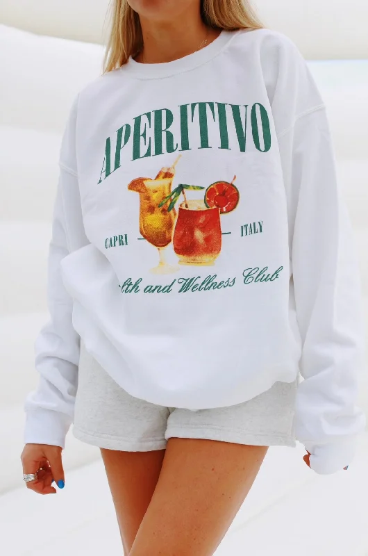 Pass The Aperitivo Crewneck - White