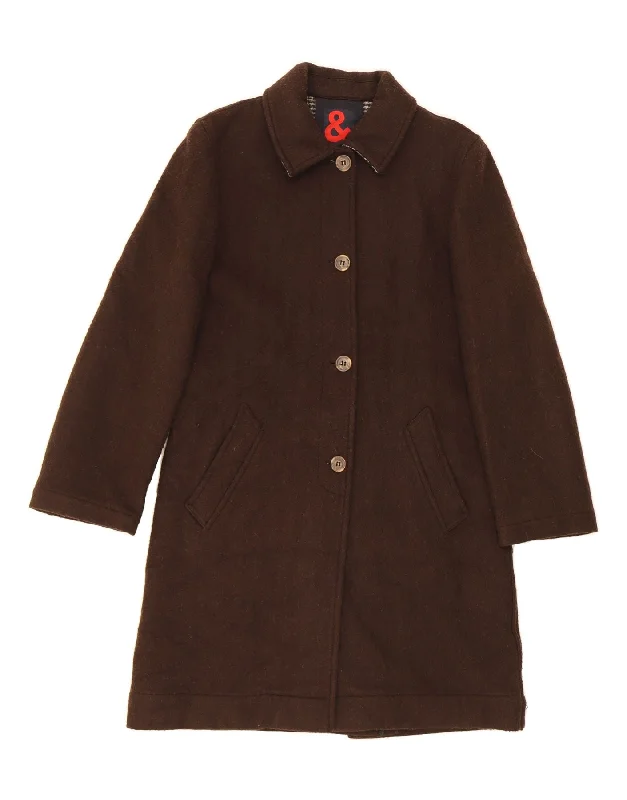 DOLCE & GABBANA Womens Overcoat IT 42 Medium Brown Wool