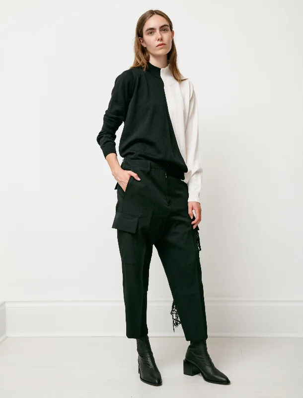 Gabardine Cargo Pants Black