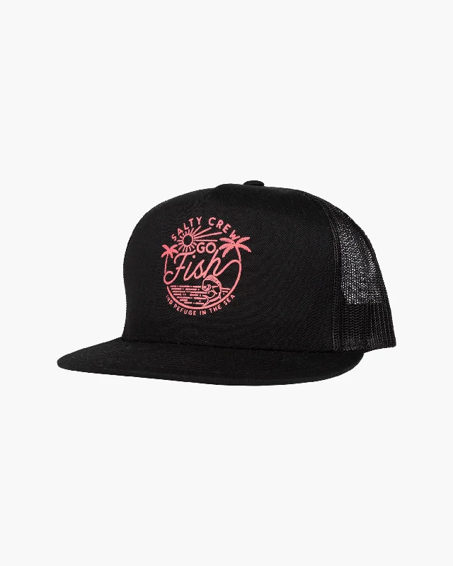 Go Fish Trucker Hat - Black